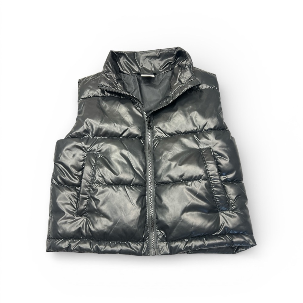 Xersion Girls Shiny Black Puffer Vest - Picture 3 of 6